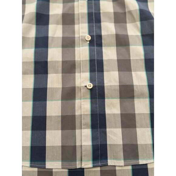 UNDER ARMOUR Tactical Shirt Mens Medium Blue Gray Plaid Button Up LS Performance - Picture 6 of 11